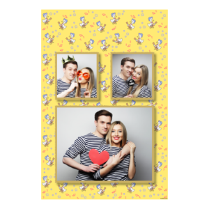 Dzień Kaczora Donalda z żółtym tłem + gwiazdy i nuty - Pocztówka 15x10cm model 320