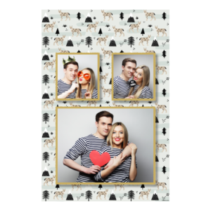 Dzień Rysia z szarym tłem + zwierzęta i drzewa - Pocztówka 15x10cm model 320