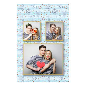 Dzień Wiatru z błękitnym tłem + liście - Pocztówka 15x10cm model 320