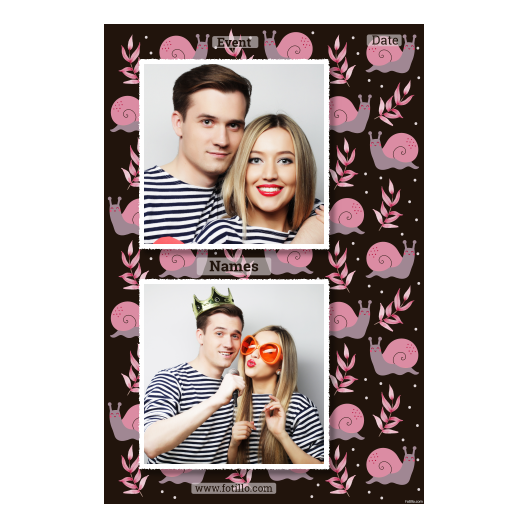 Dzień Ślimaka + liście + 328 biały z podpisem Dzień Ślimaka + liście + 328 biały z podpisem