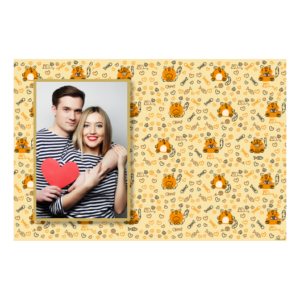 Dzień Kota z żółtym tłem + serca - Pocztówka 10x15cm model 415