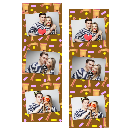 Dzień Papieru z brązowym tłem + dzieci i kolaż - Paski 15x5cm model 101 - obrazek 1