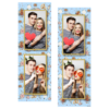 Fotobudka na weselu z błękitnym tłem + obrączki i kwiaty - Paski 15x5cm model 106 - Thumbnail Image 1