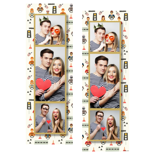 Dzień Bezpiecznego Kierowcy z białym tłem + ludzie i światła - Paski 15x5cm model 108 - obrazek 1