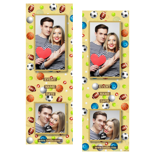 Dzień Zabawy Piłką z żółtym tłem + piłki i sport - Paski 15x5cm model 110 - obrazek 2