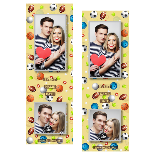 Dzień Zabawy Piłką z żółtym tłem + piłki i sport - Paski 15x5cm model 110 - obrazek 4