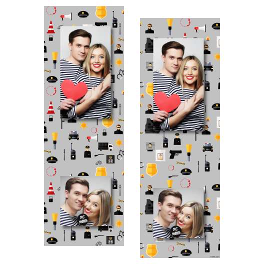 Dzień policjanta z szarym tłem + pojazdy i ludzie - Paski 15x5cm model 110 - obrazek 7