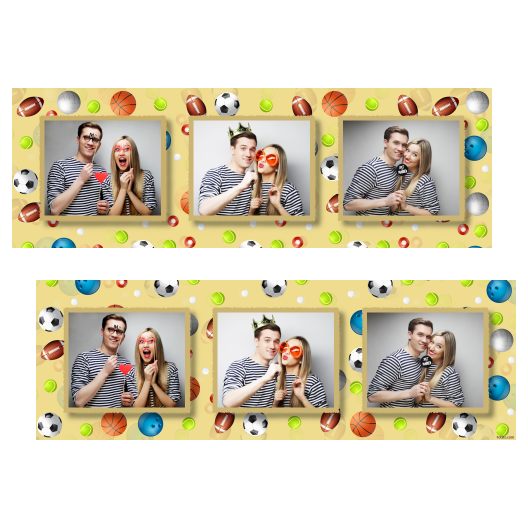 Dzień Zabawy Piłką z żółtym tłem + piłki i sport - Paski 5x15cm model 202 - obrazek 1