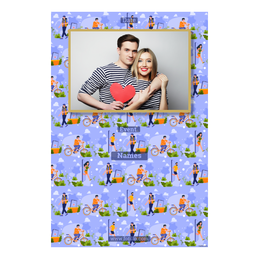 Dzień bez komórki z niebieskim tłem + ludzie i chmury - Pocztówka 15x10cm model 311 - obrazek 2