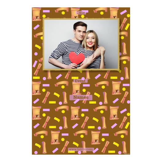 Dzień Papieru z brązowym tłem + dzieci i kolaż - Pocztówka 15x10cm model 311 - obrazek 2