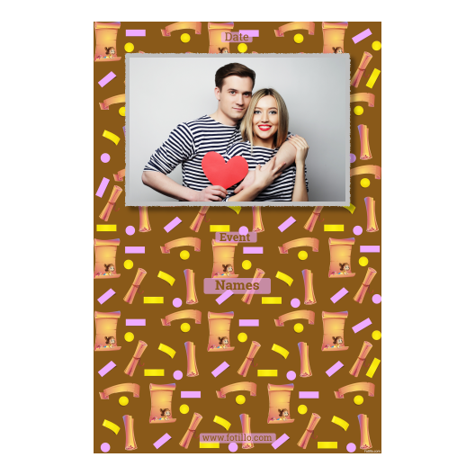 Dzień Papieru z brązowym tłem + dzieci i kolaż - Pocztówka 15x10cm model 311 - obrazek 4