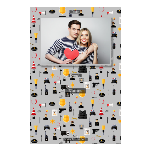Dzień policjanta z szarym tłem + pojazdy i ludzie - Pocztówka 15x10cm model 311 - obrazek 4