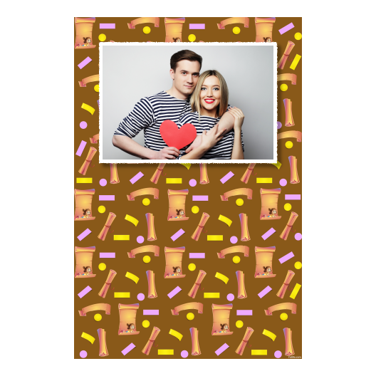 Dzień Papieru z brązowym tłem + dzieci i kolaż - Pocztówka 15x10cm model 311 - obrazek 5