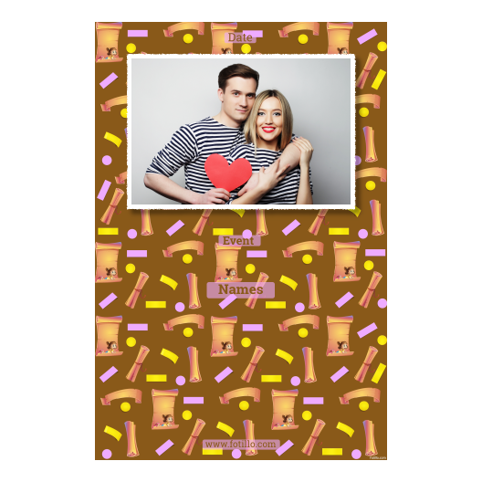 Dzień Papieru z brązowym tłem + dzieci i kolaż - Pocztówka 15x10cm model 311 - obrazek 6