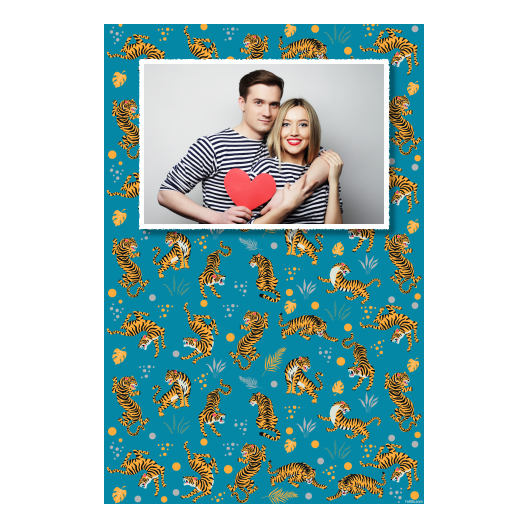 Dzień Tygrysa z niebieskim tłem + zwierzęta i kolaż - Pocztówka 15x10cm model 311 - obrazek 5