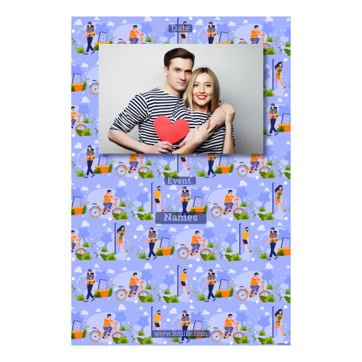 Dzień bez komórki z niebieskim tłem + ludzie i chmury - Pocztówka 15x10cm model 311 - obrazek 8