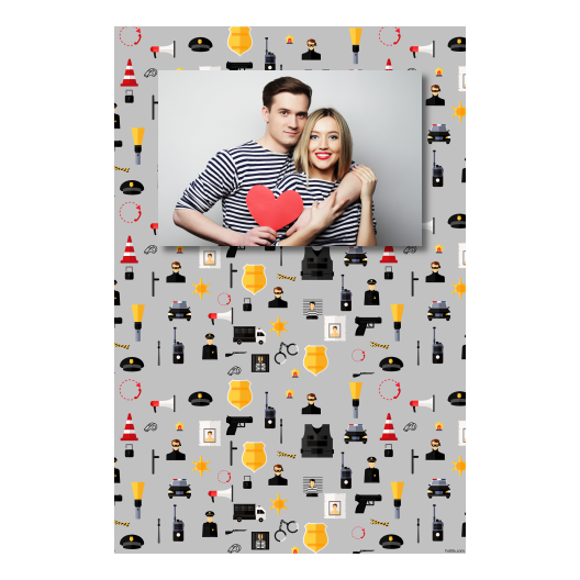Dzień policjanta z szarym tłem + pojazdy i ludzie - Pocztówka 15x10cm model 311 - obrazek 7