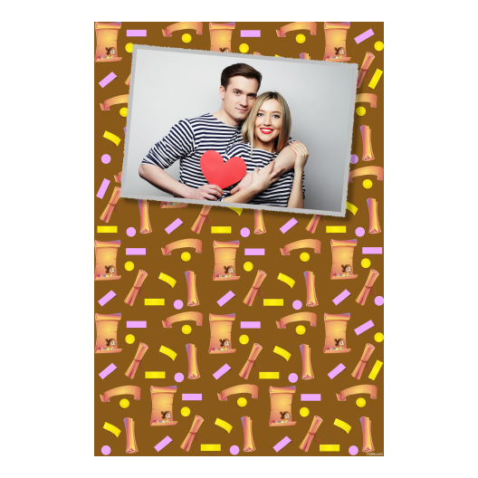 Dzień Papieru z brązowym tłem + dzieci i kolaż - Pocztówka 15x10cm model 312 - obrazek 3