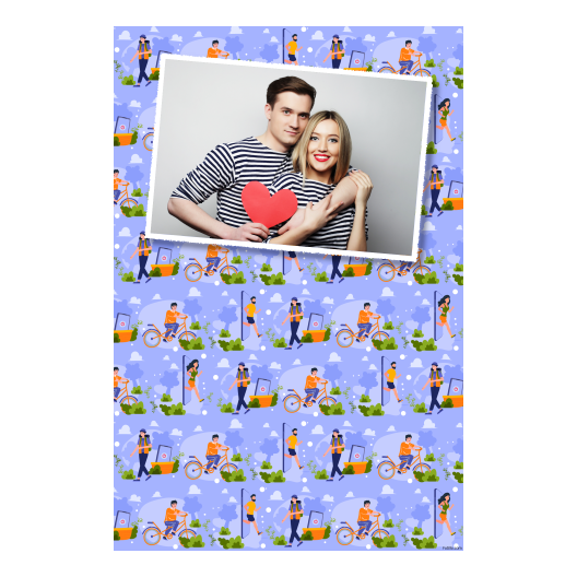 Day of Unplugging with blue background + people, clouds  -  Postcard 6x4 model 312 - Image 5