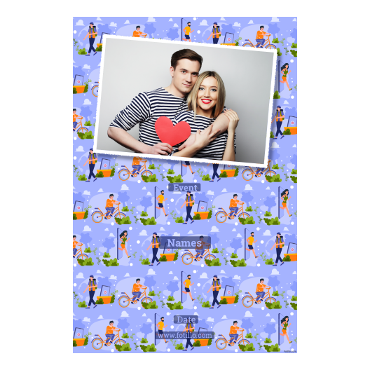 Day of Unplugging with blue background + people, clouds  -  Postcard 6x4 model 312 - Image 6