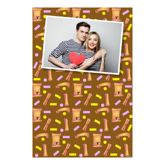 Dzień Papieru z brązowym tłem + dzieci i kolaż - Pocztówka 15x10cm model 312 - obrazek 5