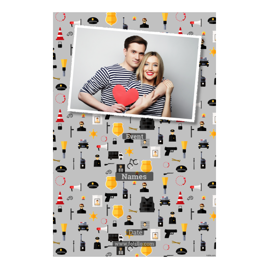 Dzień policjanta z szarym tłem + pojazdy i ludzie - Pocztówka 15x10cm model 312 - obrazek 6