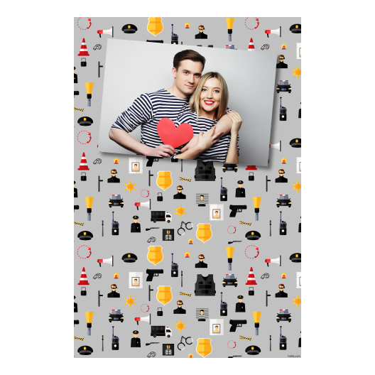 Dzień policjanta z szarym tłem + pojazdy i ludzie - Pocztówka 15x10cm model 312 - obrazek 7