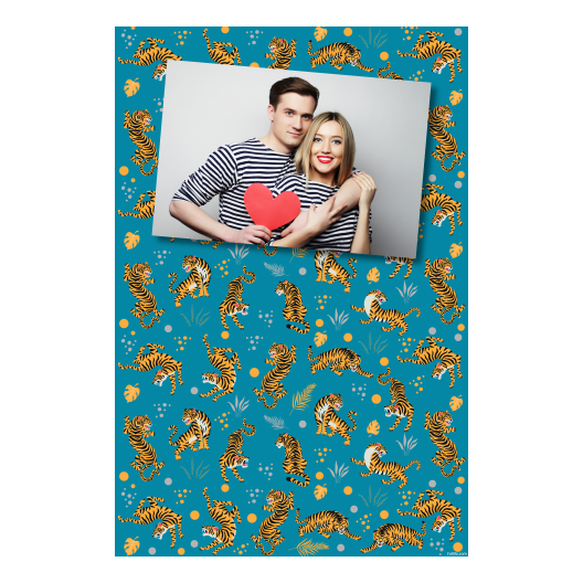 Dzień Tygrysa z niebieskim tłem + zwierzęta i kolaż - Pocztówka 15x10cm model 312 - obrazek 7