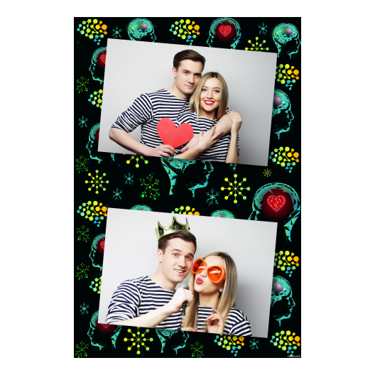 Brain Day with black background + faces, hearts - Postcard 6x4 model 314 - Image 7