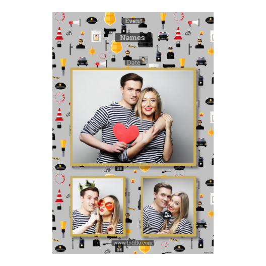 Dzień policjanta z szarym tłem + pojazdy i ludzie - Pocztówka 15x10cm model 316 - obrazek 2
