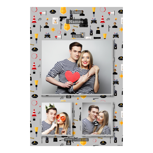 Dzień policjanta z szarym tłem + pojazdy i ludzie - Pocztówka 15x10cm model 316 - obrazek 4