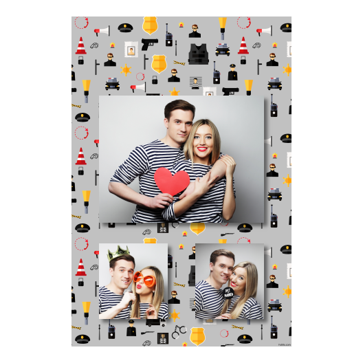 Dzień policjanta z szarym tłem + pojazdy i ludzie - Pocztówka 15x10cm model 316 - obrazek 7