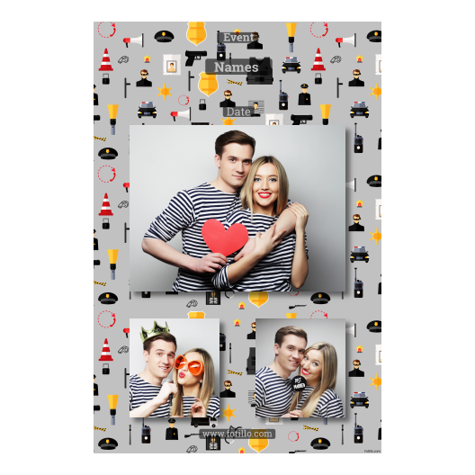 Dzień policjanta z szarym tłem + pojazdy i ludzie - Pocztówka 15x10cm model 316 - obrazek 8