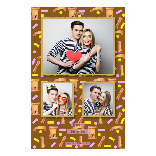 Dzień Papieru z brązowym tłem + dzieci i kolaż - Pocztówka 15x10cm model 317 - obrazek 2