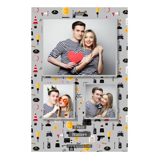 Dzień policjanta z szarym tłem + pojazdy i ludzie - Pocztówka 15x10cm model 317 - obrazek 4