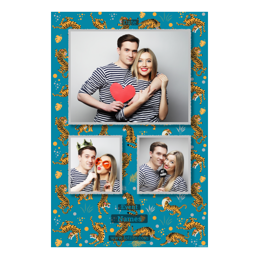 Dzień Tygrysa z niebieskim tłem + zwierzęta i kolaż - Pocztówka 15x10cm model 317 - obrazek 4