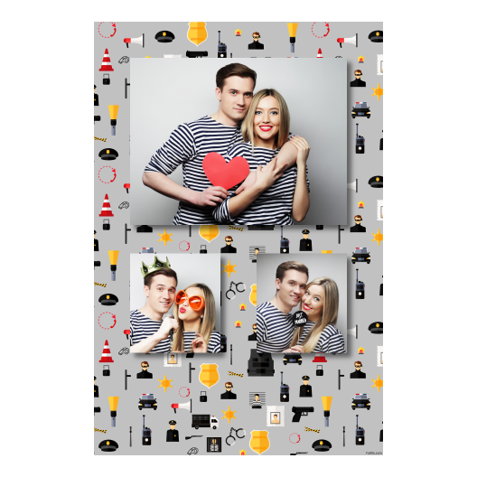 Dzień policjanta z szarym tłem + pojazdy i ludzie - Pocztówka 15x10cm model 317 - obrazek 7