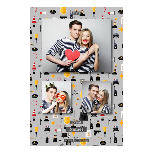 Dzień policjanta z szarym tłem + pojazdy i ludzie - Pocztówka 15x10cm model 317 - obrazek 8