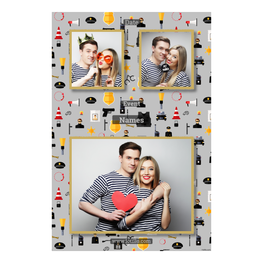 Dzień policjanta z szarym tłem + pojazdy i ludzie - Pocztówka 15x10cm model 318 - obrazek 2