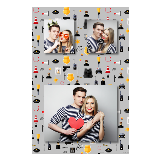 Dzień policjanta z szarym tłem + pojazdy i ludzie - Pocztówka 15x10cm model 318 - obrazek 7