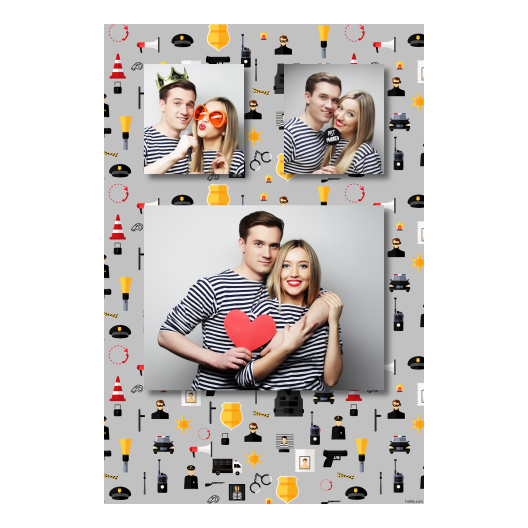 Dzień policjanta z szarym tłem + pojazdy i ludzie - Pocztówka 15x10cm model 319 - obrazek 7