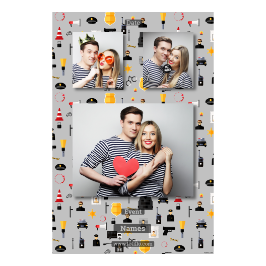 Dzień policjanta z szarym tłem + pojazdy i ludzie - Pocztówka 15x10cm model 319 - obrazek 8