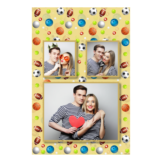 Dzień Zabawy Piłką z żółtym tłem + piłki i sport - Pocztówka 15x10cm model 320 - obrazek 1