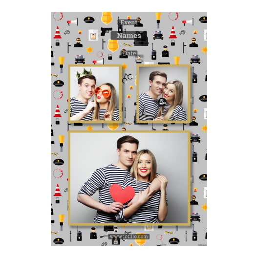 Dzień policjanta z szarym tłem + pojazdy i ludzie - Pocztówka 15x10cm model 320 - obrazek 2