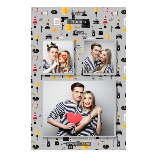 Dzień policjanta z szarym tłem + pojazdy i ludzie - Pocztówka 15x10cm model 320 - obrazek 4