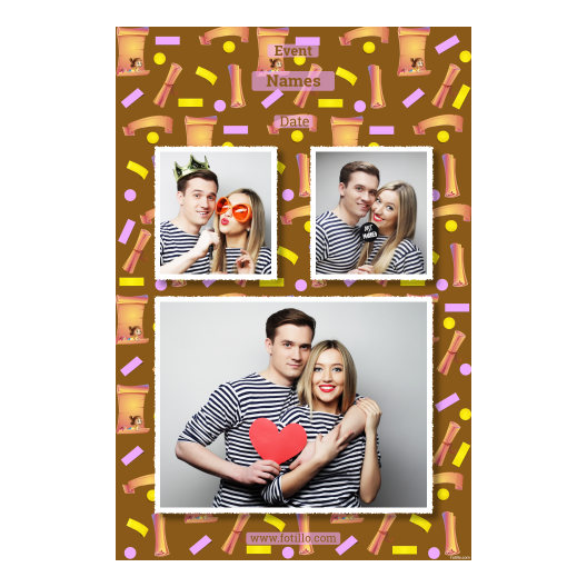 Dzień Papieru z brązowym tłem + dzieci i kolaż - Pocztówka 15x10cm model 320 - obrazek 6