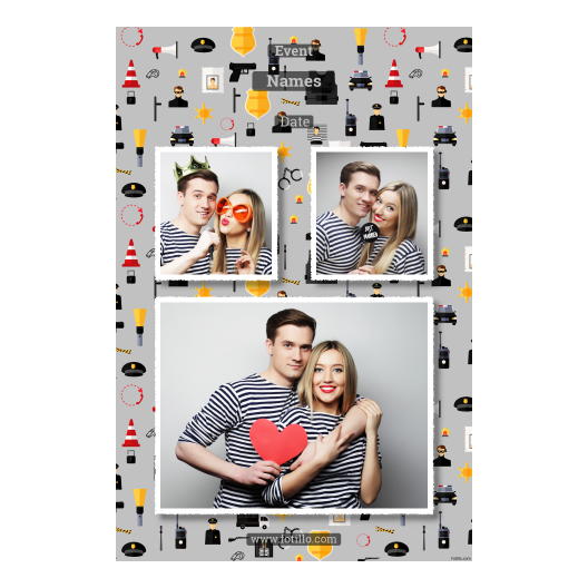 Dzień policjanta z szarym tłem + pojazdy i ludzie - Pocztówka 15x10cm model 320 - obrazek 6