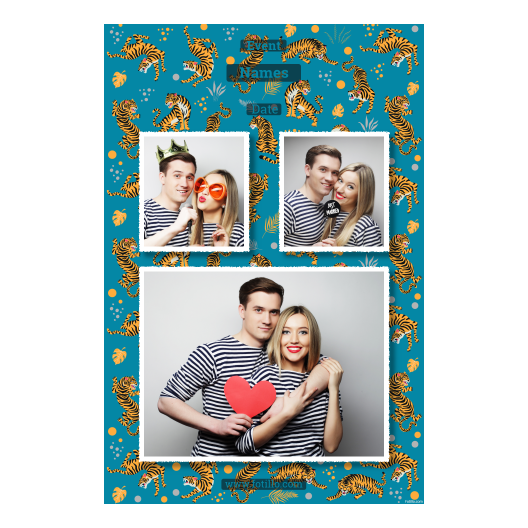 Dzień Tygrysa z niebieskim tłem + zwierzęta i kolaż - Pocztówka 15x10cm model 320 - obrazek 6