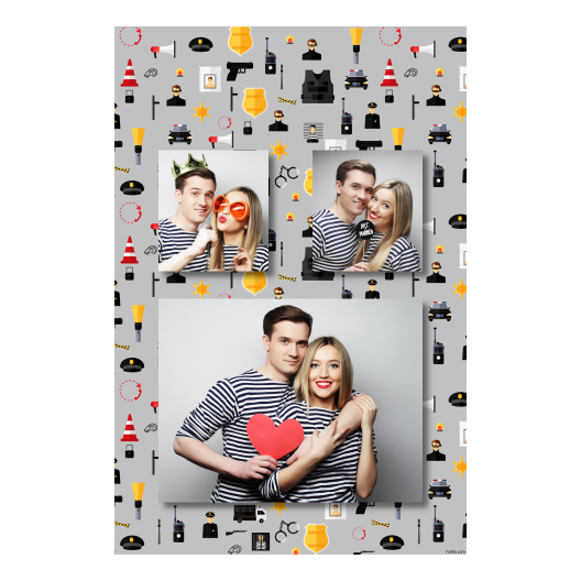 Dzień policjanta z szarym tłem + pojazdy i ludzie - Pocztówka 15x10cm model 320 - obrazek 7