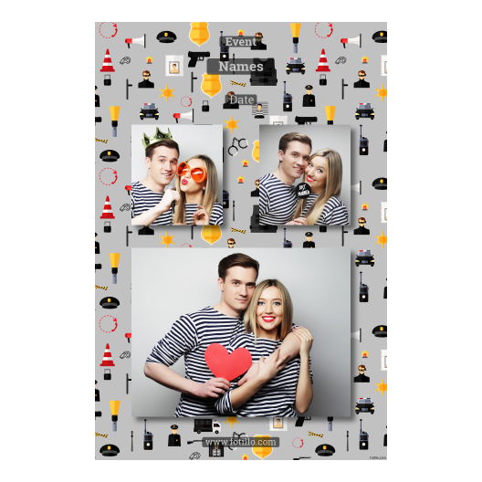 Dzień policjanta z szarym tłem + pojazdy i ludzie - Pocztówka 15x10cm model 320 - obrazek 8